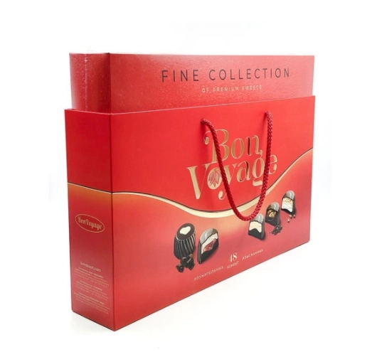 Конфеты ЮНИАКВА "Bon Voyage Premium" шоколадные с сумочкой красная 370 г
