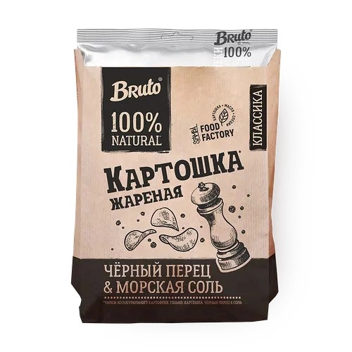 Чипсы BRUTO "Картошка жареная" черный перец морская соль 120 г