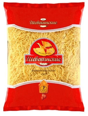 Макаронные изделия ШЕБЕКИНСКИЕ "Легкая" вермишелька 450 г