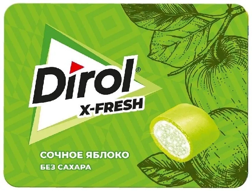 Жевательная резинка DIROL "X-Fresh. Сочное Яблоко" 16 г
