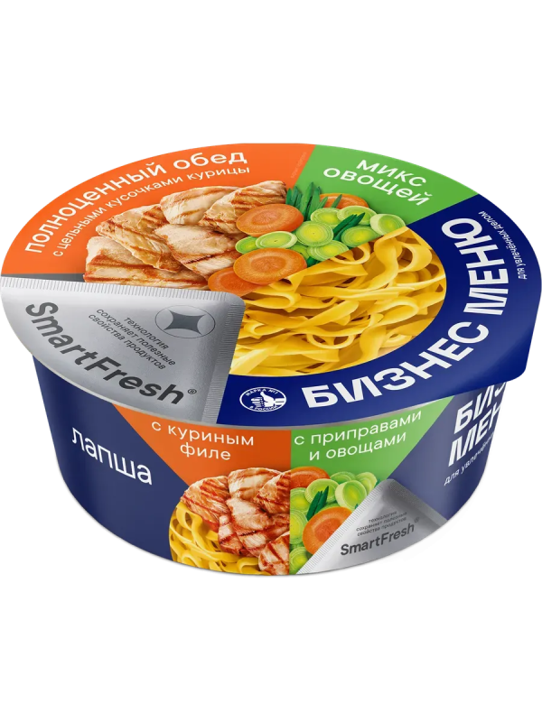 Лапша БИЗНЕС МЕНЮ с куриным филе с приправами и овощами 110 г