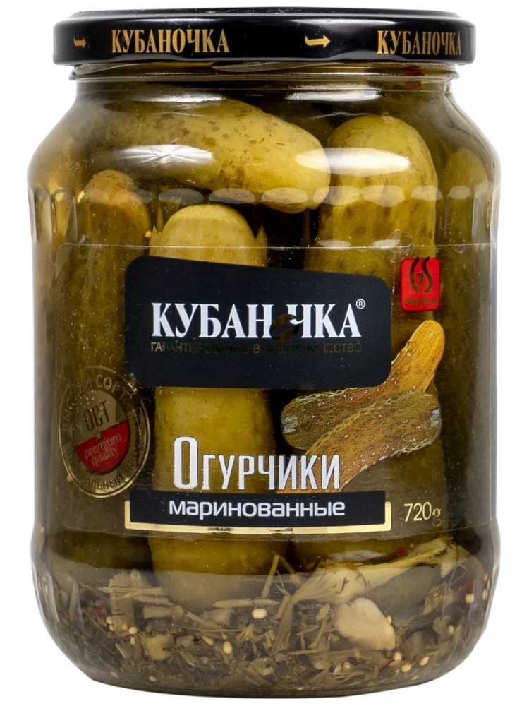 Кубаночка Огурцы маринованные целые ТМ Кубаночка ж/б 2,8 кг ( ЭУ)