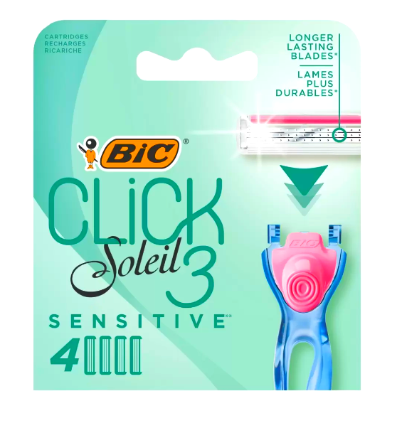 Сменные кассеты BIC "Click Soleil 3 Sensitive" 3 лезвия 4 шт.