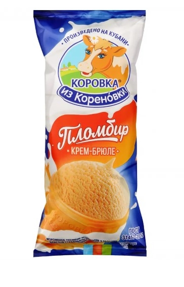 Мороженое КОРОВКА ИЗ КОРЕНОВКИ "Пломбир" крем-брюле 100 г 15%