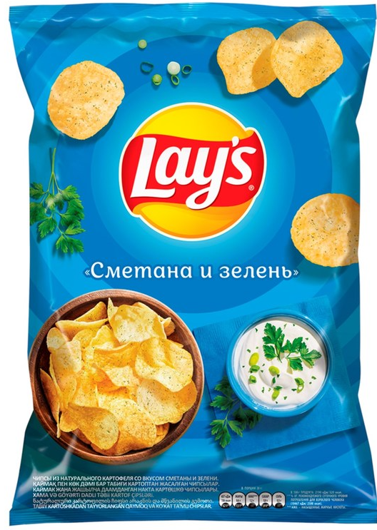 Чипсы LAYS сметана и зелень 140 г