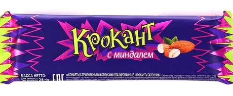 Батончик ЯШКИНО "Крокант" грильяжный с миндалем 28 г