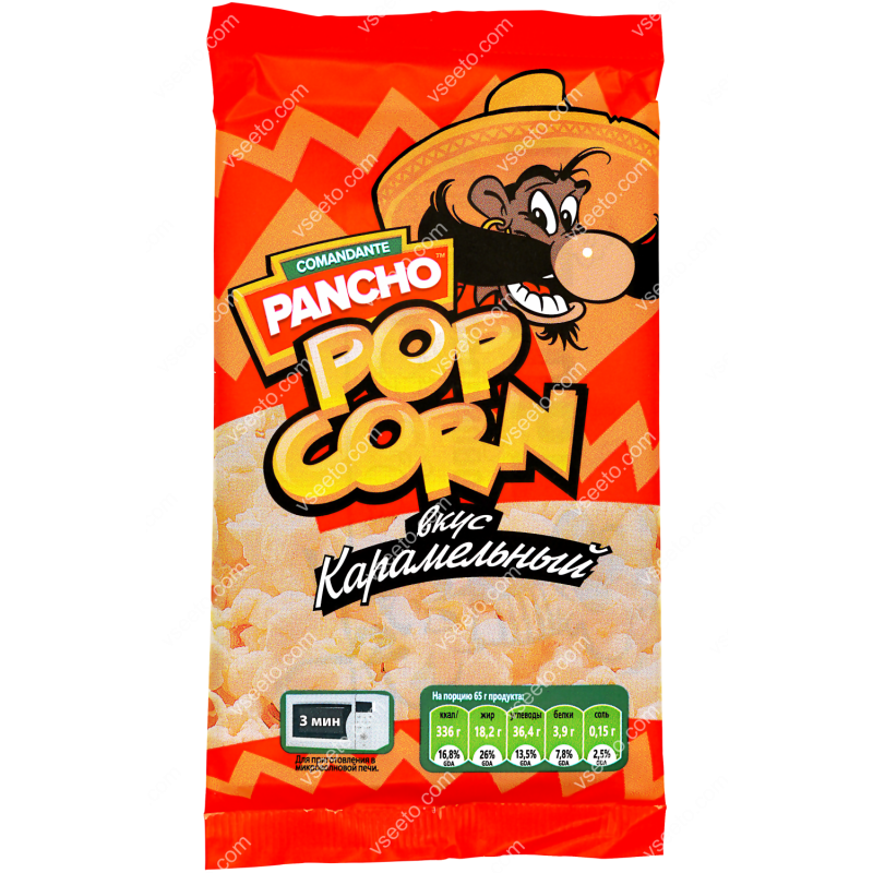 Попкорн COMANDANTE PANCHO карамельный для микроволновой печи 75 г