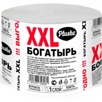 Бумага туалетная PLUSHE "Богатырь XXL" однослойная серая без втулки 1 шт