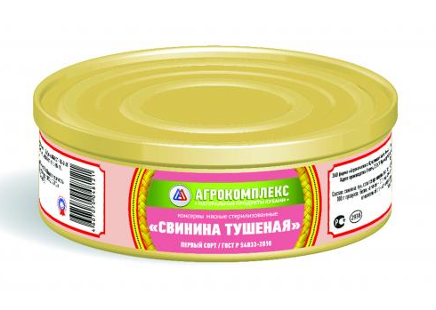 Свинина тушеная АГРОКОМПЛЕКС первый сорт 325 г