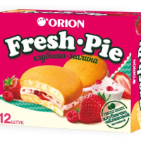 Пирожное ORION "Fresh Pie"  бисквитное с клубнично-малиновой начинкой 300 г