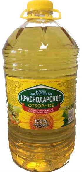 Масло подсолнечное КРАСНОДАРСКОЕ рафинированное дезодорированное 5 л
