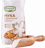 Мука АГРОКОМПЛЕКС хлебопекарная высший сорт 2 кг