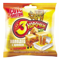Сухарики ТРИ КОРОЧКИ ржано-пшеничные холодец с хреном и горчицей 60 г
