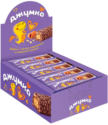 Вафли Джумка с мягкой карамелью и воздушной кукурузой 37г Яшкино