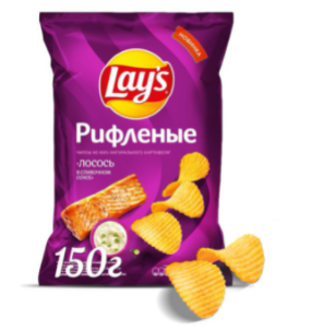 Чипсы LAYS "Лосось в сливочном соусе" рифленые 140 г