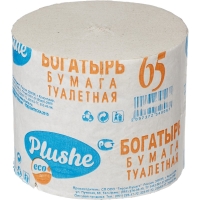 Бумага туалетная PLUSHE "Богатырь+" однослойная серая без втулки