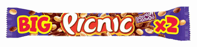 Батончик PICNIC "Big" с арахисом и изюмом в молочном шоколаде 76 г