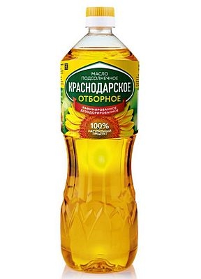 Масло подсолнечное КРАСНОДАРСКОЕ отборное рафинированное 1 л