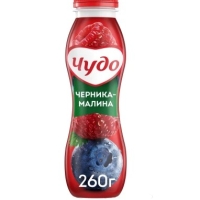 Йогурт питьевой ЧУДО черника-малина 260 г 1,9%