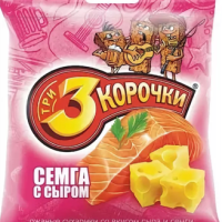 Сухарики ТРИ КОРОЧКИ ржано-пшеничные семга и сыр 40 г