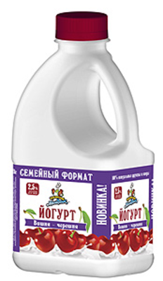 Йогурт КУБАНСКИЙ МОЛОЧНИК вишня-черешня 720 мл 2,5%