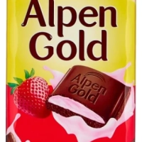Шоколад ALPEN GOLD молочный с клубнично-йогуртовой начинкой 90 г