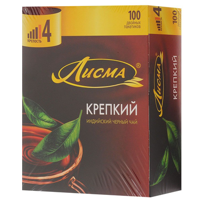 Чай черный ЛИСМА "Крепкий" 100х2г