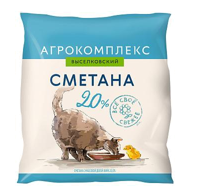 Сметана АГРОКОМПЛЕКС 400 г 20% пленка