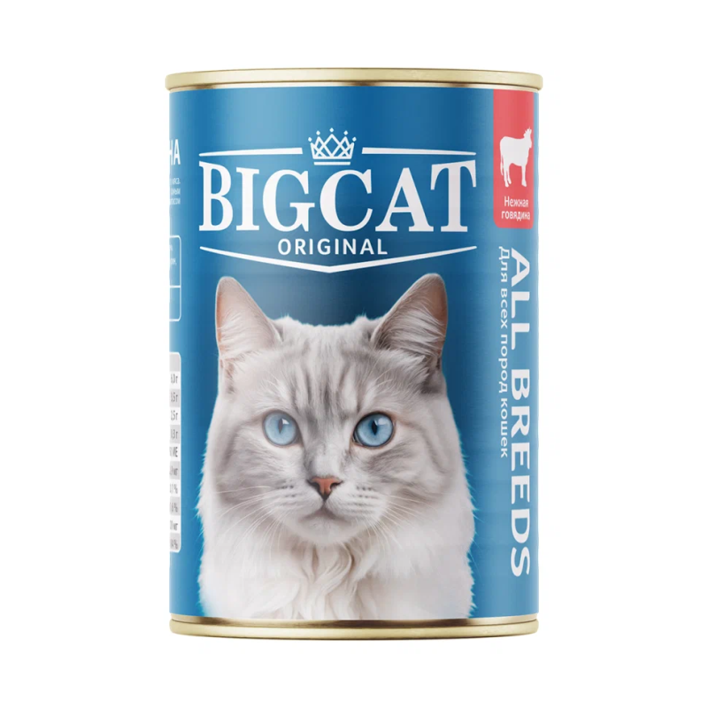 ЗООГУРМАН "Big Cat" для взрослых кошек говядина кусочки в желе 350 г