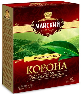 Чай черный МАЙСКИЙ "Корона Российской Империи" 100х2г