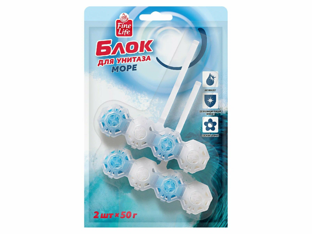 FINE LIFE 2ШТX50Г БЛОК Д/УНИТАЗА FINE LIFE МОРЕ