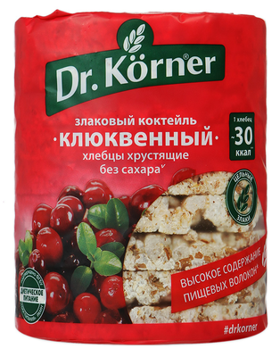 Хлебцы DR. KORNER "Злаковый коктейль" клюквенный 100 г