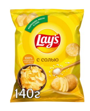 Чипсы LAYS из натурального картофеля с солью 140 г