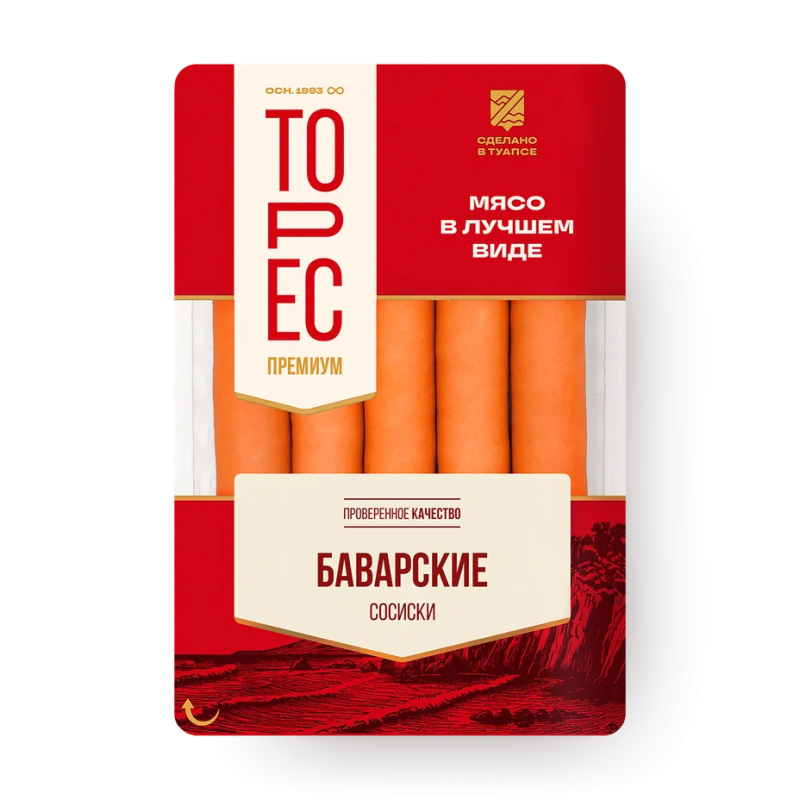 Сосиски Баварские 330гр Торес