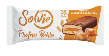 Батончик SOLVIE "Protein Barre" протеиновые со вкусом арахиса и соленой карамели 50 г